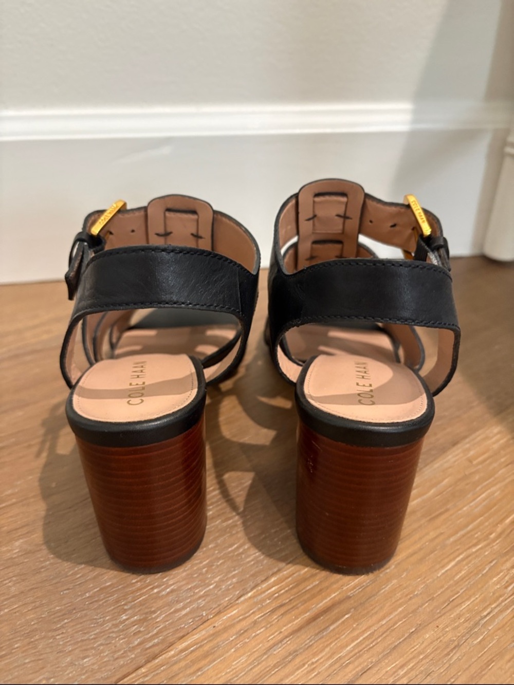 Cole Han Women's Black Strappy Block Heel Sandals - Picture 4 of 7